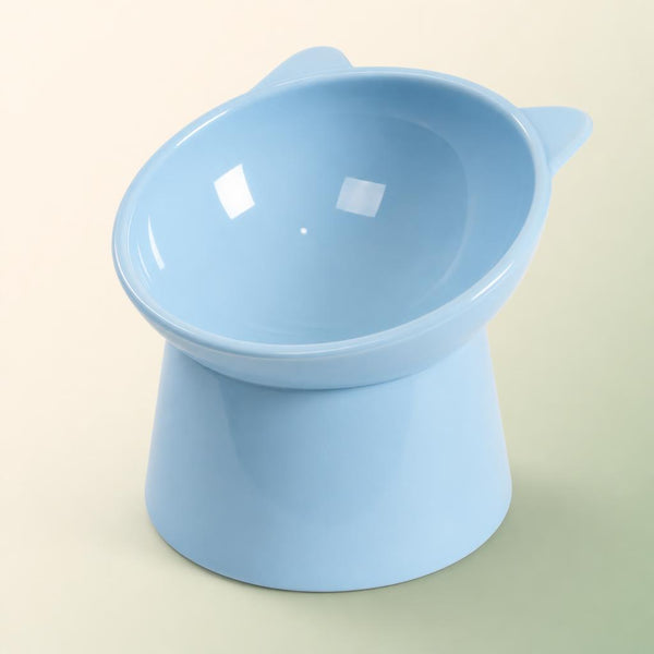 Elevated cat bowl blue