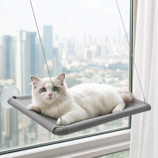Cat window hammock gray