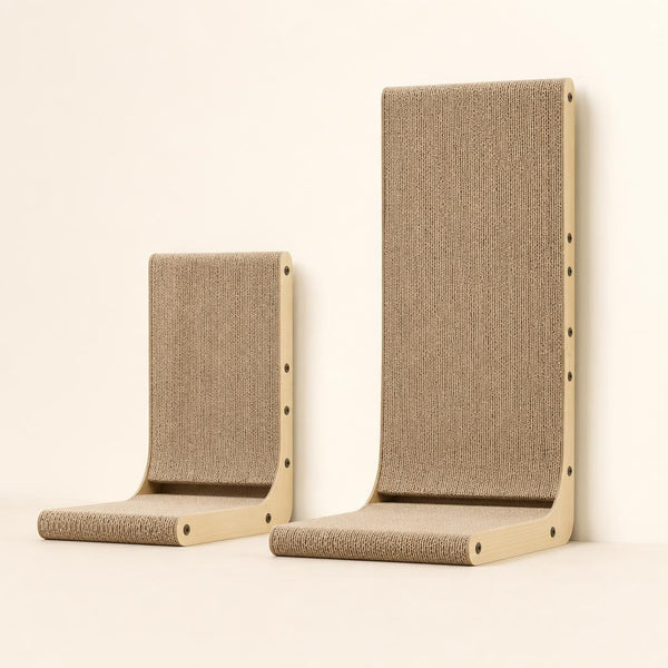 L-shaped cardboard cat scratcher two sizes
