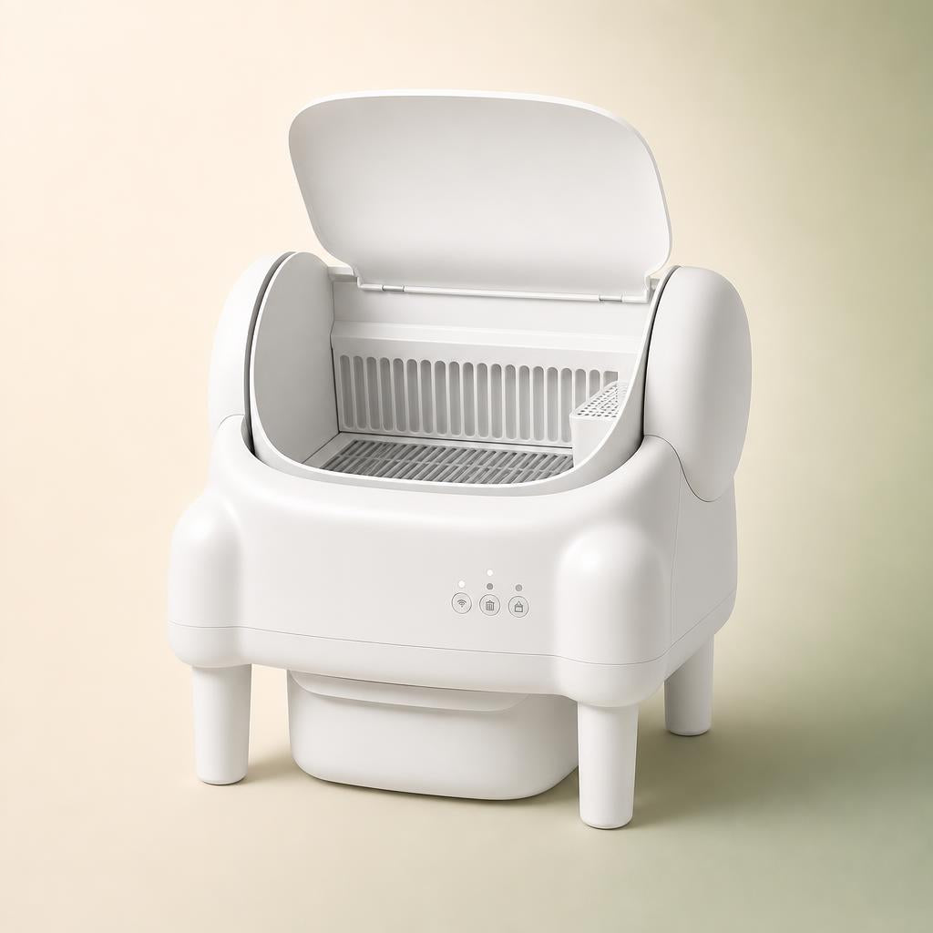 Smart litter box lid open