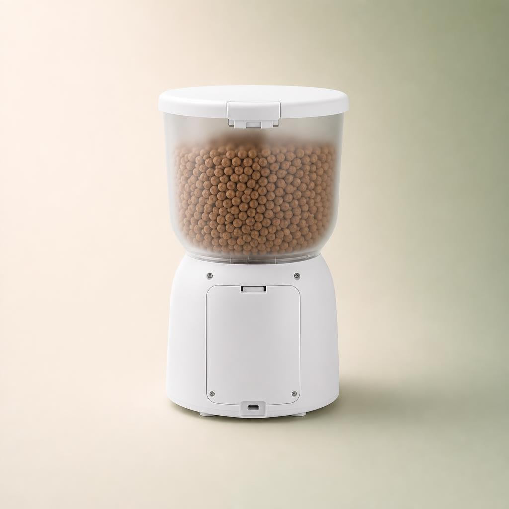 Smart cat feeder back view