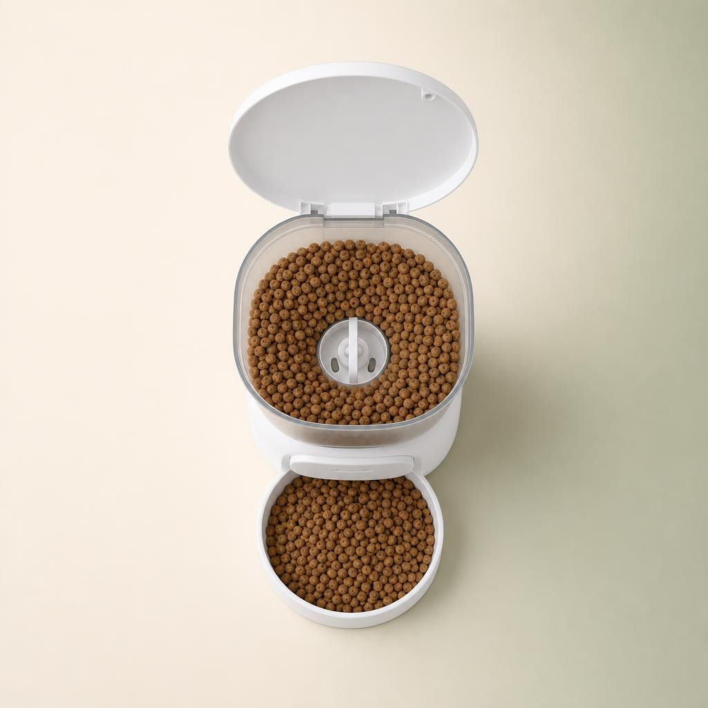 Smart cat feeder lid open