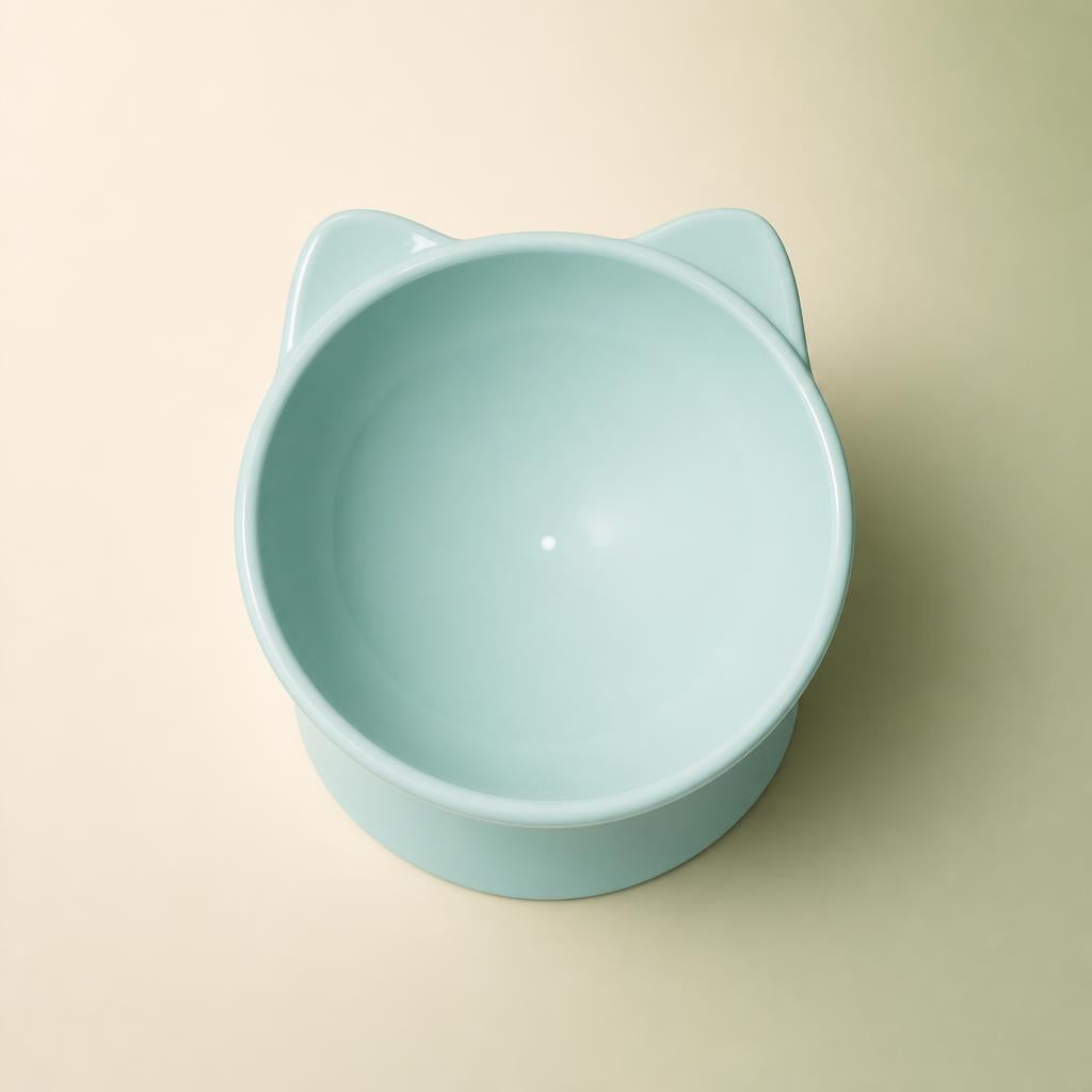 Elevated cat bowl top view