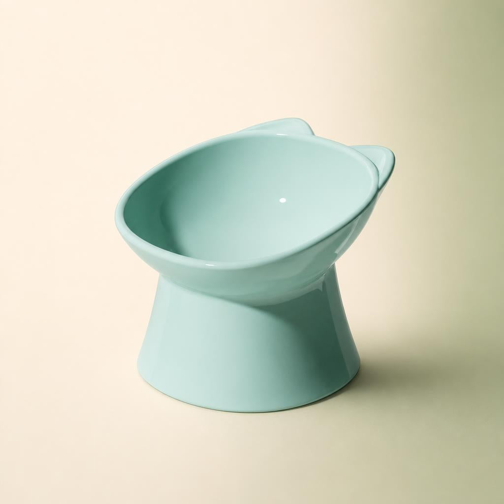Elevated anti-tip cat bowl