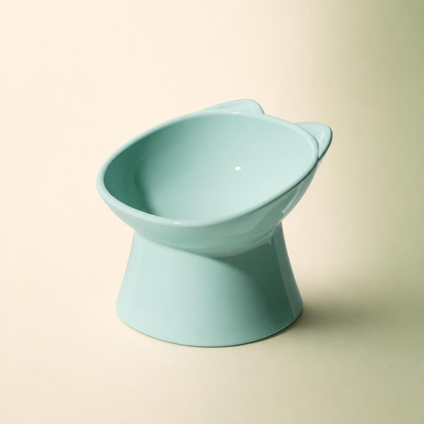 Elevated anti-tip cat bowl