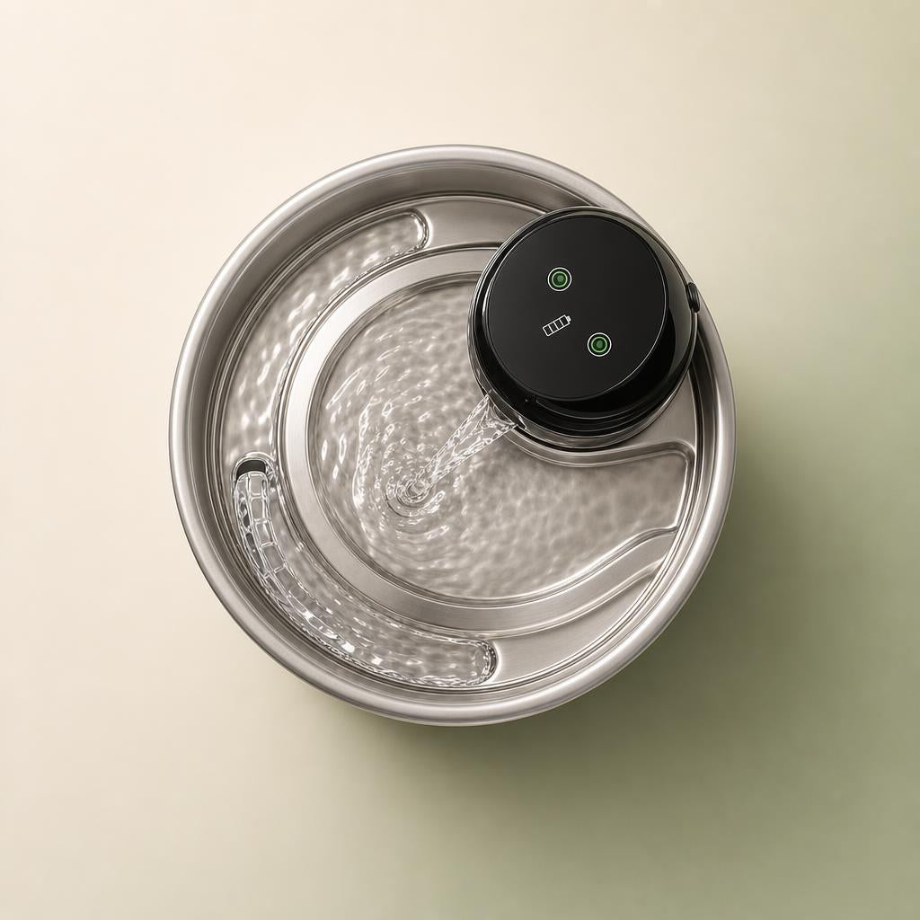 Cat water fountain top view