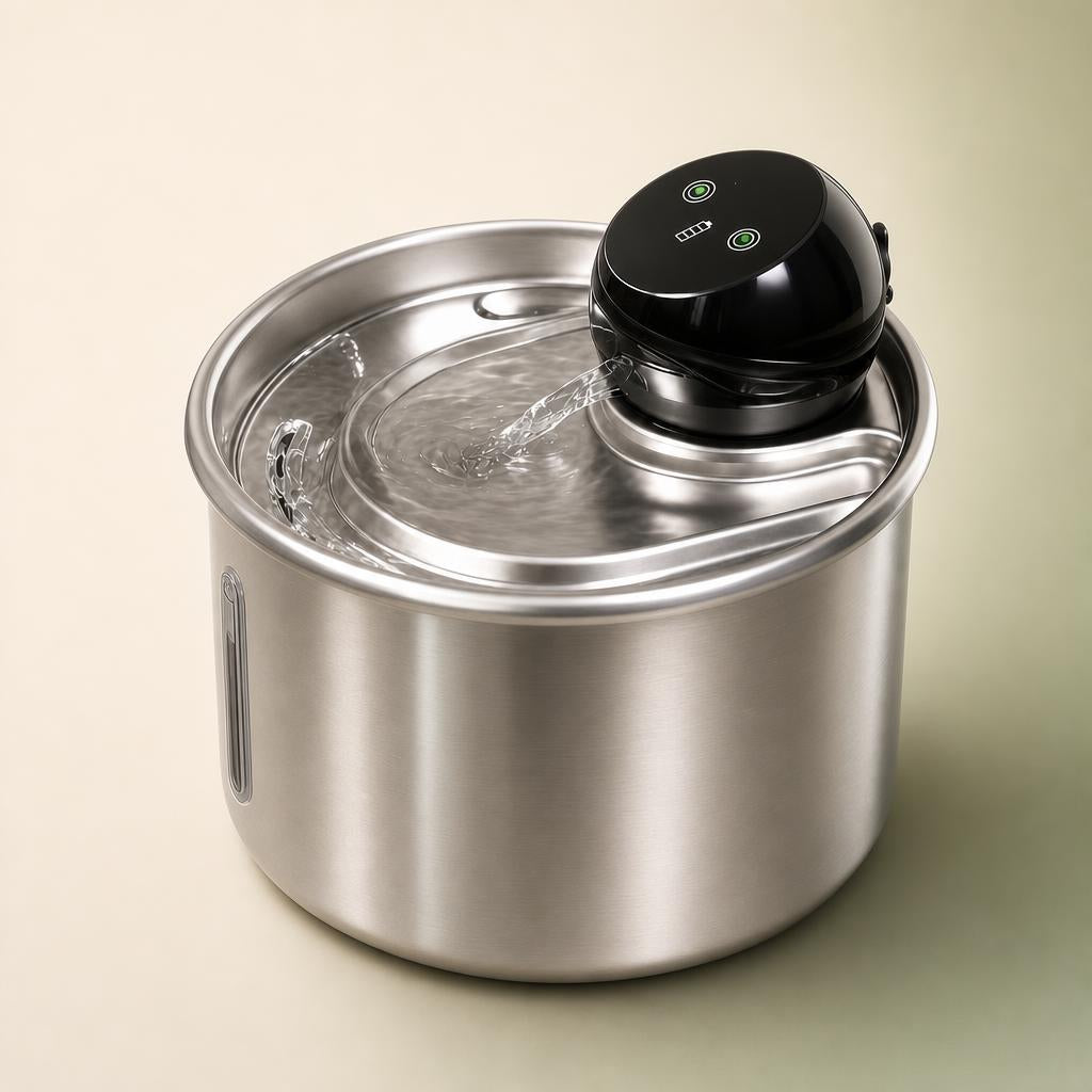 Cat water fountain control dome detail