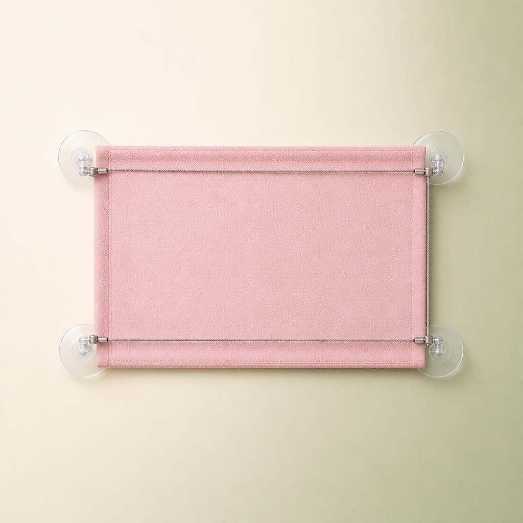 Cat window hammock flat lay