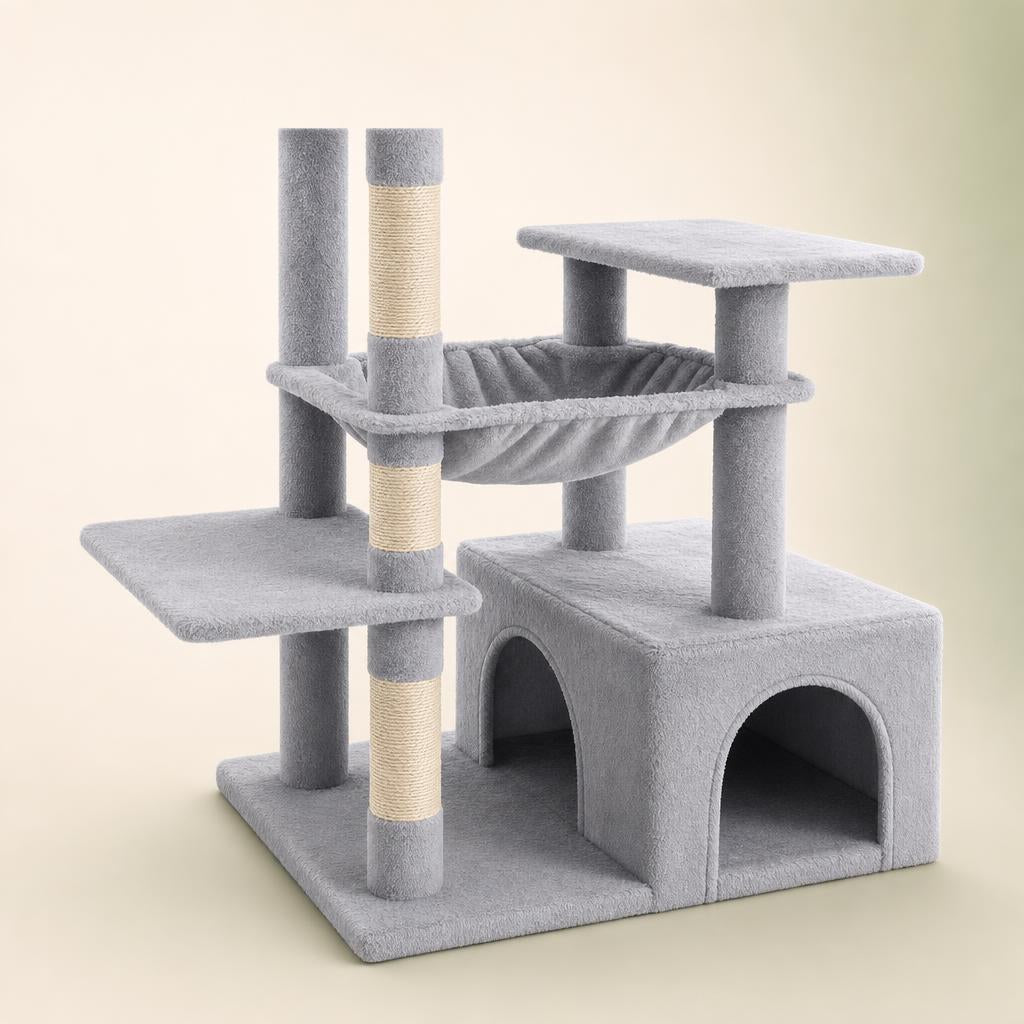 Cat tree tower condo entrance detail