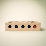 Interactive Cat Puzzle Box front view showing hunting holes